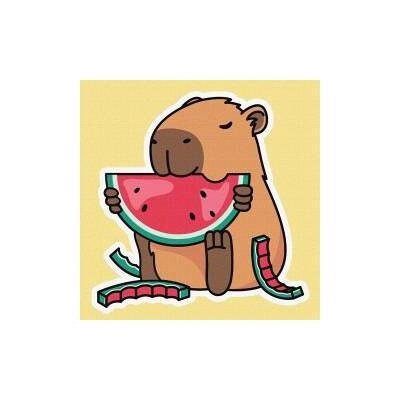 Ideyka Malen nach Zahlen - Capybara und Cherson-Wassermelone Ideyka Malen nach Zahlen - Capybara und Cherson-Wassermelone