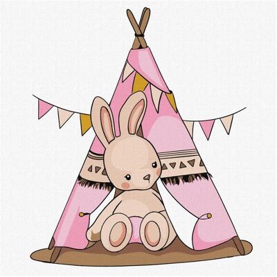 Ideyka Malen nach Zahlen - Kaninchenbaby im Tipi Ideyka Malen nach Zahlen - Kaninchenbaby im Tipi