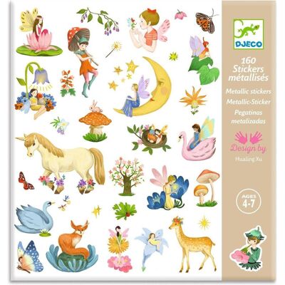 Djeco, Sticker, Sticker metallic Fantasie (160 Sticker) Djeco, Sticker, Sticker metallic Fantasie (160 Sticker)