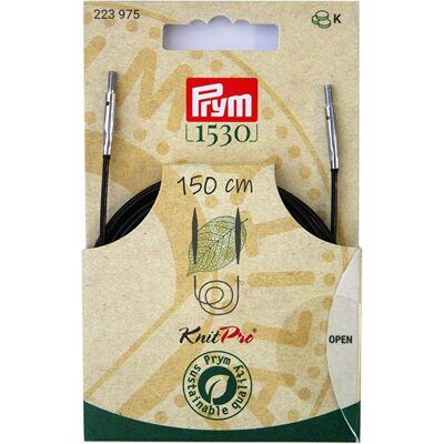 Prym Seil für Rundstricknadeln, 150 cm, Nadel, Schwarz Prym Seil für Rundstricknadeln, 150 cm, Nadel, Schwarz
