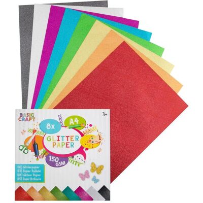 Grafix, Bastelpapier, Glitzerpapier (150 g/m², 8x) Grafix, Bastelpapier, Glitzerpapier (150 g/m², 8x)