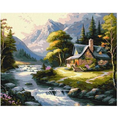 Ideyka Malen nach Zahlen - Haus in den Bergen 40x50cm Ideyka Malen nach Zahlen - Haus in den Bergen 40x50cm