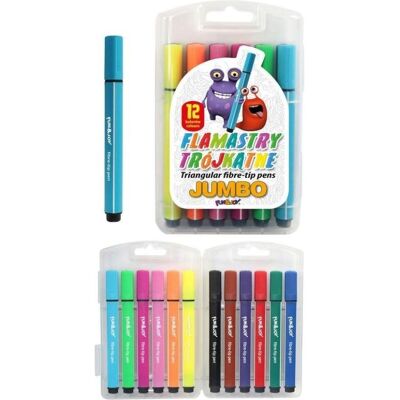 Titanum, Marker, Dreieckige Jumbo-Marker, 12 Farben, im Etui (12x) Titanum, Marker, Dreieckige Jumbo-Marker, 12 Farben, im Etui (12x)