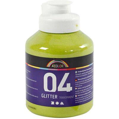 Creativ Company, Künstlerfarbe + Bastelfarbe, Glitzer-Acrylfarbe für Kinder – Limettengrün, 500 ml (500 ml) Creativ Company, Künstlerfarbe + Bastelfarbe, Glitzer-Acrylfarbe für Kinder – Limettengrün, 500 ml (500 ml)