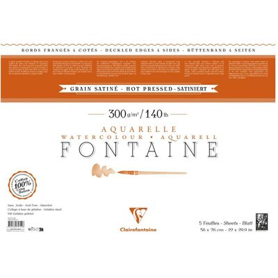 Clairefontaine Fontaine Rote 5F 56x76cm 300g Satin Aquarellpapier Clairefontaine Fontaine Rote 5F 56x76cm 300g Satin Aquarellpapier