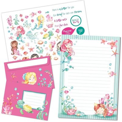 Papierdrachen, Heft + Block, Briefblock Set - Meerjungfrau (A4) Papierdrachen, Heft + Block, Briefblock Set - Meerjungfrau (A4)
