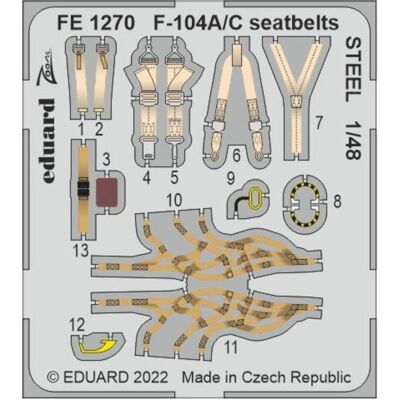Eduard F-104A/C seatbelts STEEL 1/48 Eduard F-104A/C seatbelts STEEL 1/48