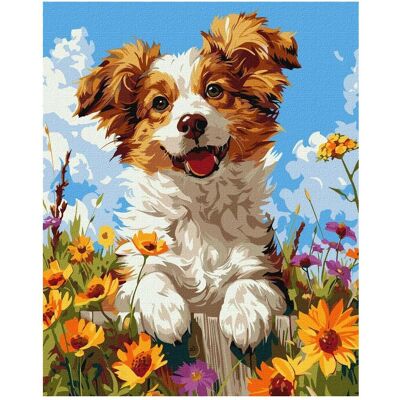 Norimpex Malen nach Zahlen - Hund in Blumen Norimpex Malen nach Zahlen - Hund in Blumen