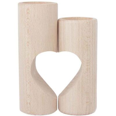 Playwood Teelichthalter Herz aus Holz, 2-teilig. Playwood Teelichthalter Herz aus Holz, 2-teilig.