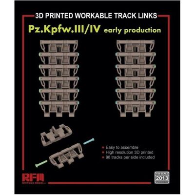 Rye Field Model Workable track links for Pz. Kpfw. III /IV early production (3D printed ) Rye Field Model Workable track links for Pz. Kpfw. III /IV early production (3D printed )