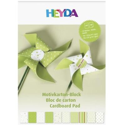 Heyda, Bastelpapier, Motivkarton-Block A4 100/220g/qm 20 Blatt grün (220 g/m², 20x) Heyda, Bastelpapier, Motivkarton-Block A4 100/220g/qm 20 Blatt grün (220 g/m², 20x)