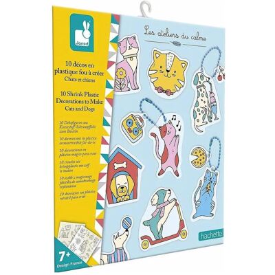 Janod Set mit 10 verrückten Plastikdekos -Thema Hunde & Katzen - Les Ateliers du Calme - DIY - Kreatives F Janod Set mit 10 verrückten Plastikdekos -Thema Hunde & Katzen - Les Ateliers du Calme - DIY - Kreatives F