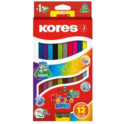 Kores, Malstifte, Buntstifte Kolores Duo Jumbo BB93252 (12x) Kores, Malstifte, Buntstifte Kolores Duo Jumbo BB93252 (12x)