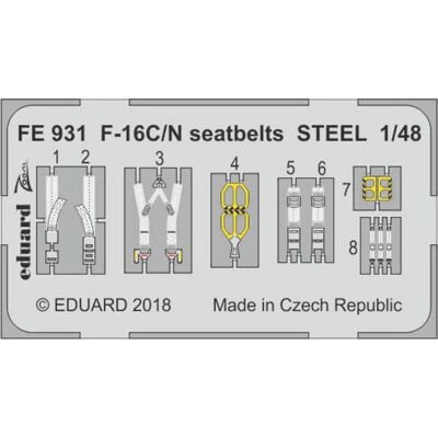 Eduard F-16C/N seatbelts STEEL for Tamiya Eduard F-16C/N seatbelts STEEL for Tamiya