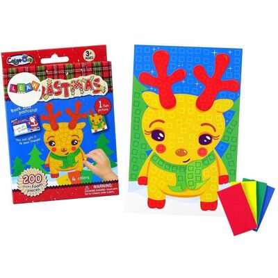 Lean Toys Leantoys DIY Farbiges Mosaik-Patchset mit Weihnachts-Rentieren Lean Toys Leantoys DIY Farbiges Mosaik-Patchset mit Weihnachts-Rentieren