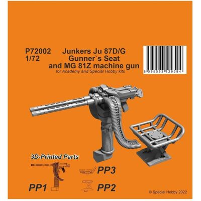 CMK Ju 87D/G Gunner's Seat and MG 81Z machine gun / for Academy/SH CMK Ju 87D/G Gunner's Seat and MG 81Z machine gun / for Academy/SH