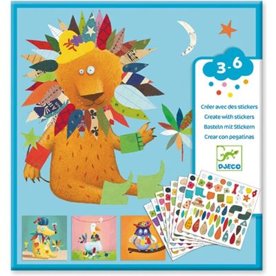 Djeco Kreativ Tieraufkleber 400 Stück - Bastelset Djeco Kreativ Tieraufkleber 400 Stück - Bastelset