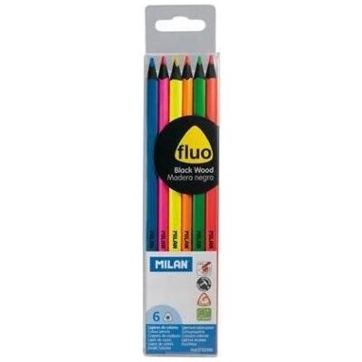 Milan, Malstifte, Fluo dreieckige Buntstifte 6 Farben MAILAND (6x) Milan, Malstifte, Fluo dreieckige Buntstifte 6 Farben MAILAND (6x)