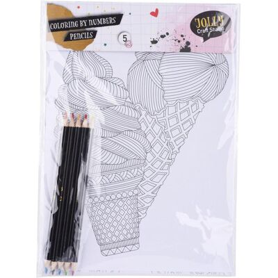 Jolly Craft Studio Malvorlagen zum Malen nach Zahlen, 5 Blatt Jolly Craft Studio Malvorlagen zum Malen nach Zahlen, 5 Blatt