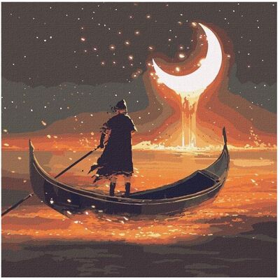 Malen nach Zahlen - Auf dem Weg zum Mond 50x50 Malen nach Zahlen - Auf dem Weg zum Mond 50x50