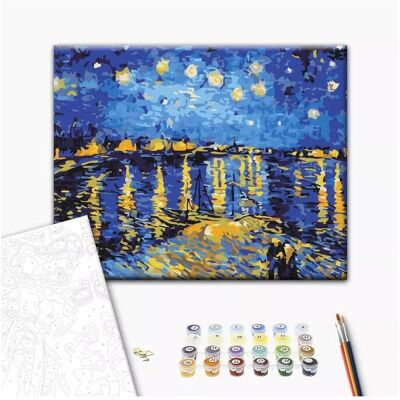 Norimpex Malen nach Zahlen BRUSHME, 40x50 cm, Sternennacht ber dem Rone, Vincent van Gogh, 1 Stk. Norimpex Malen nach Zahlen BRUSHME, 40x50 cm, Sternennacht ber dem Rone, Vincent van Gogh, 1 Stk.