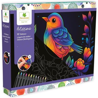 Sycomore Artissimo Gm Tableaux Crayons De Couleur Oiseaux Flamboyants (Fr-De-It) Sycomore Artissimo Gm Tableaux Crayons De Couleur Oiseaux Flamboyants (Fr-De-It)