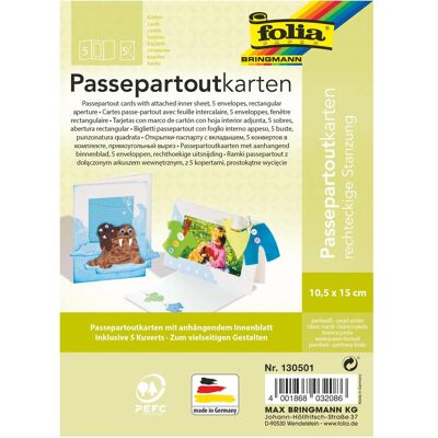 Folia, Bastelpapier, Passepartouts 220g/m², rechteckige Stanzung (220 g/m²) Folia, Bastelpapier, Passepartouts 220g/m², rechteckige Stanzung (220 g/m²)