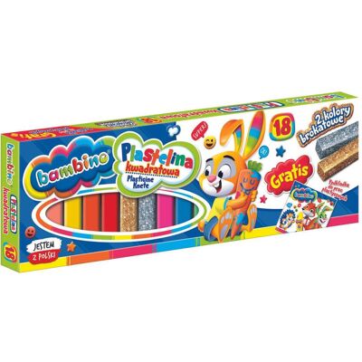 Bambino, Modelliermasse, Plastilin Quadrat 18 Farben Bambino, Modelliermasse, Plastilin Quadrat 18 Farben
