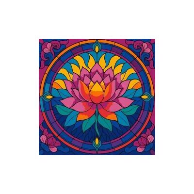 Ideyka Malen nach Zahlen - Buntglas, Lotus 30x30cm Ideyka Malen nach Zahlen - Buntglas, Lotus 30x30cm