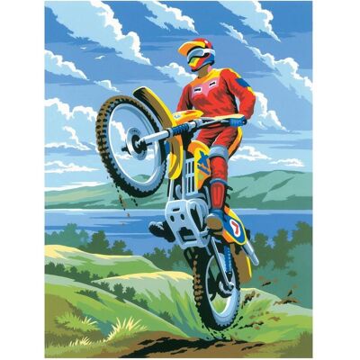 Magni Malen nach Zahlen - Junior "Motocross", DIY Bild ca. 33 x 24 cm gross, inkl. 7 Acryl-Farben, Pinse Magni Malen nach Zahlen - Junior "Motocross", DIY Bild ca. 33 x 24 cm gross, inkl. 7 Acryl-Farben, Pinse
