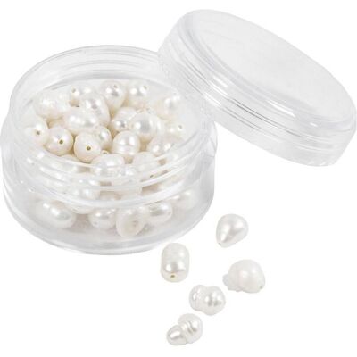 Creative - Freshwater pearls, Perforated crosswise, dia. 4-6 mm (632122) Creative - Freshwater pearls, Perforated crosswise, dia. 4-6 mm (632122)