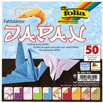 Folia, Bastelpapier, Faltblätter Japan (80 g/m², 50x) Folia, Bastelpapier, Faltblätter Japan (80 g/m², 50x)