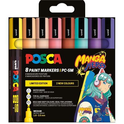 Posca, Marker, - PC-5M - Manga Heros Set, 8 pcs (401680) (8x) Posca, Marker, - PC-5M - Manga Heros Set, 8 pcs (401680) (8x)