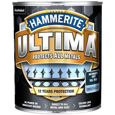 Hammerite, Mal Zubehör, Paint Ultima Smooth Anthracit 0.7l Hammerite, Mal Zubehör, Paint Ultima Smooth Anthracit 0.7l