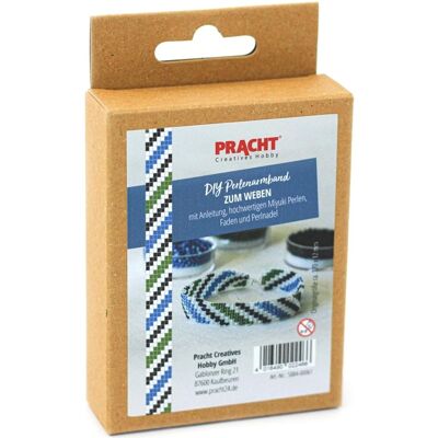 Pracht Bastelset DIY Perlenarmband weben blau/grün/weiss Pracht Bastelset DIY Perlenarmband weben blau/grün/weiss