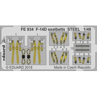 Eduard F-14D seatbelts STEEL for Tamiya Eduard F-14D seatbelts STEEL for Tamiya