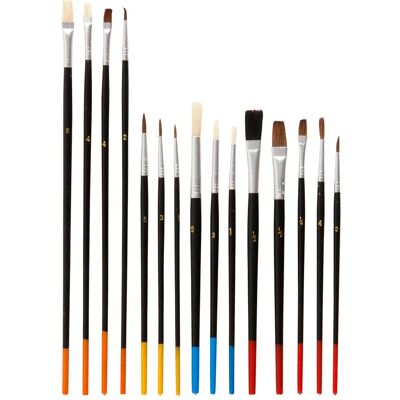 Idena, Pinsel, Pinselset 15er diverse Sorten FSC100% Idena, Pinsel, Pinselset 15er diverse Sorten FSC100%