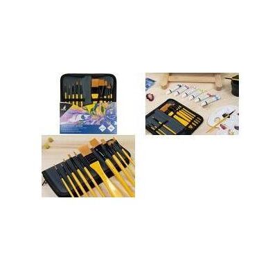 Kangaro, Pinsel, Acryl-Pinsel-Set, 10-teilig, im Etui Pinsel aus Nylonhaar, sortiert in 10 Formen und Kangaro, Pinsel, Acryl-Pinsel-Set, 10-teilig, im Etui Pinsel aus Nylonhaar, sortiert in 10 Formen und