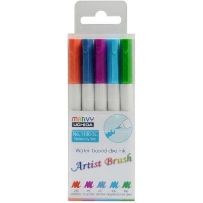 Uchida, Marker, MARVY Filzstifte mit Pinselspitze Artist Brush Harmony, 5 Stk. (5x) Uchida, Marker, MARVY Filzstifte mit Pinselspitze Artist Brush Harmony, 5 Stk. (5x)