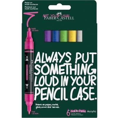 Graf von Faber Castell, Marker, Filzstift 2 Spitzen Multi Marker 6er Set Vibrant (6x) Graf von Faber Castell, Marker, Filzstift 2 Spitzen Multi Marker 6er Set Vibrant (6x)