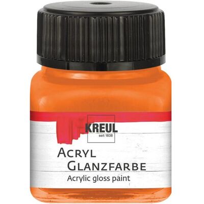 Kreul, Künstlerfarbe + Bastelfarbe, 79224 - Acryl Glanzfarbe, 20 ml Glas in orange, glänzend-glatte Acrylfarbe zum Anmalen und Bas (20 ml) Kreul, Künstlerfarbe + Bastelfarbe, 79224 - Acryl Glanzfarbe, 20 ml Glas in orange, glänzend-glatte Acrylfarbe zum Anmalen und Bas (20 ml)