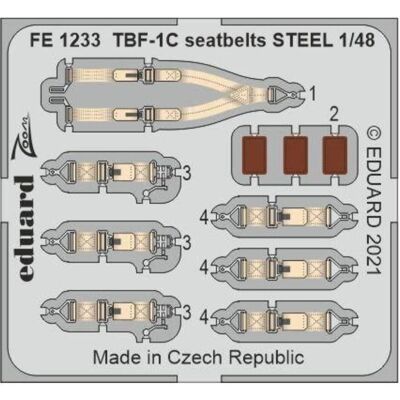 Eduard TBF-1C seatbelts STEEL, for ACADEMY Eduard TBF-1C seatbelts STEEL, for ACADEMY