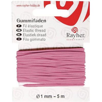 Rayher Gummifaden, 1mm ø, pink, 5 m Rayher Gummifaden, 1mm ø, pink, 5 m