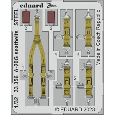 Eduard A-20G seatbelts STEEL 1/32 HKM Eduard A-20G seatbelts STEEL 1/32 HKM
