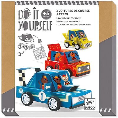 Djeco Kreatives DIY-Set - Rennwagen - Ab 5 Jahre Djeco Kreatives DIY-Set - Rennwagen - Ab 5 Jahre