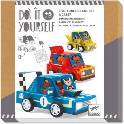 Djeco Kreatives DIY-Set - Rennwagen - Ab 5 Jahre Djeco Kreatives DIY-Set - Rennwagen - Ab 5 Jahre