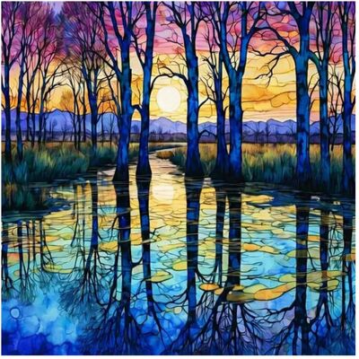 Norimpex Kleine Diamantglocken am See 30x40cm Norimpex Kleine Diamantglocken am See 30x40cm