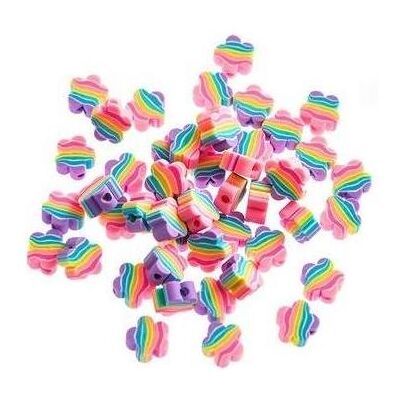 DP Craft Polymerperlen, Regenbogenblumen, 1 cm, 48 Stk DP Craft Polymerperlen, Regenbogenblumen, 1 cm, 48 Stk