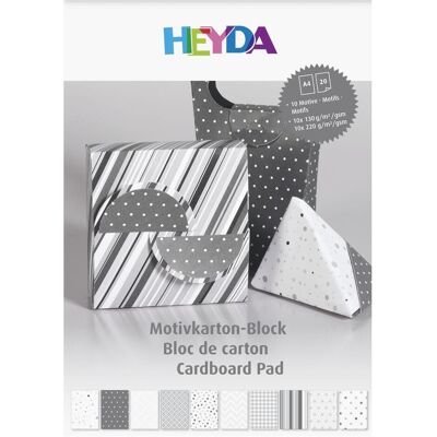 Heyda, Bastelpapier, Motivkarton-Block A4 100/220g/qm 20 Blatt anthrazit (100 g/m², 1x) Heyda, Bastelpapier, Motivkarton-Block A4 100/220g/qm 20 Blatt anthrazit (100 g/m², 1x)