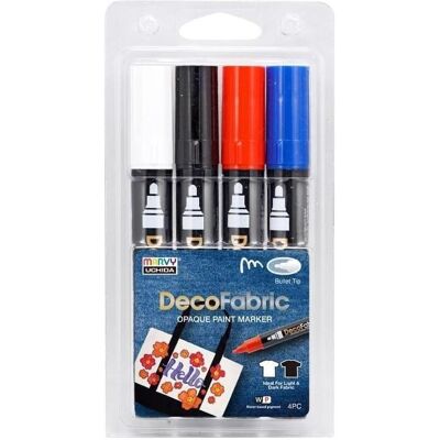 Marvy, Marker, Primäre Textildekorationsmarker, 4 Farben (4x) Marvy, Marker, Primäre Textildekorationsmarker, 4 Farben (4x)